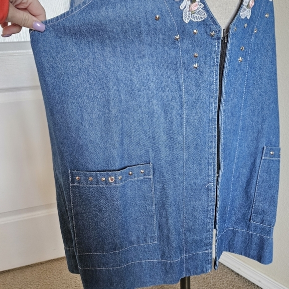 USA Made Fran's Denim Vest / Dress M - Picture 4 of 12